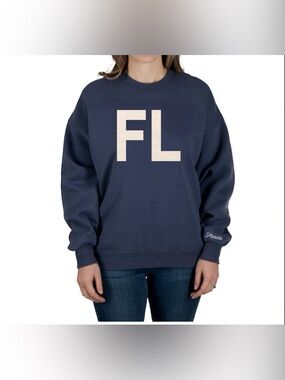 State of Mind Navy Blue Sweatshirt with Ivory FL Graphic